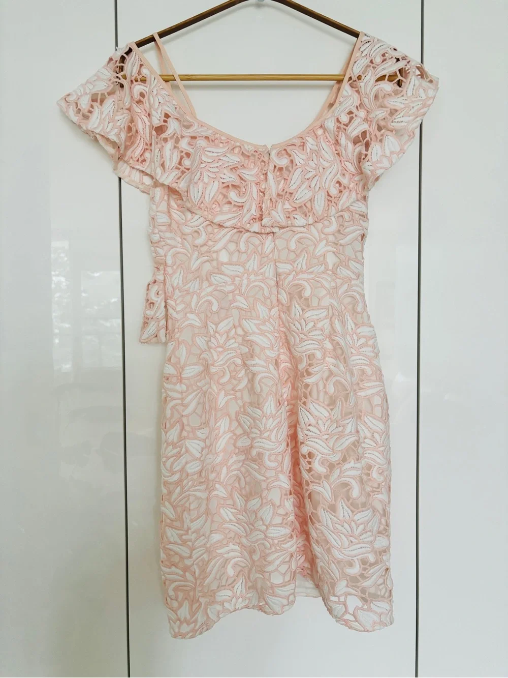 Club Monaco Blush One-Shoulder Lace Dress - Picture 4 of 4